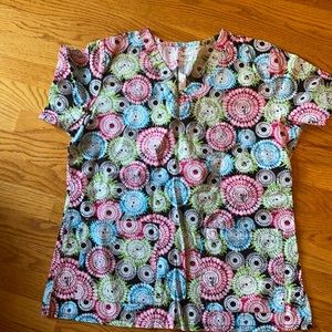 Peaches Scrub  top